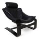 Nelo Kroken leather lounge chair by Åke Fribytter, 1970