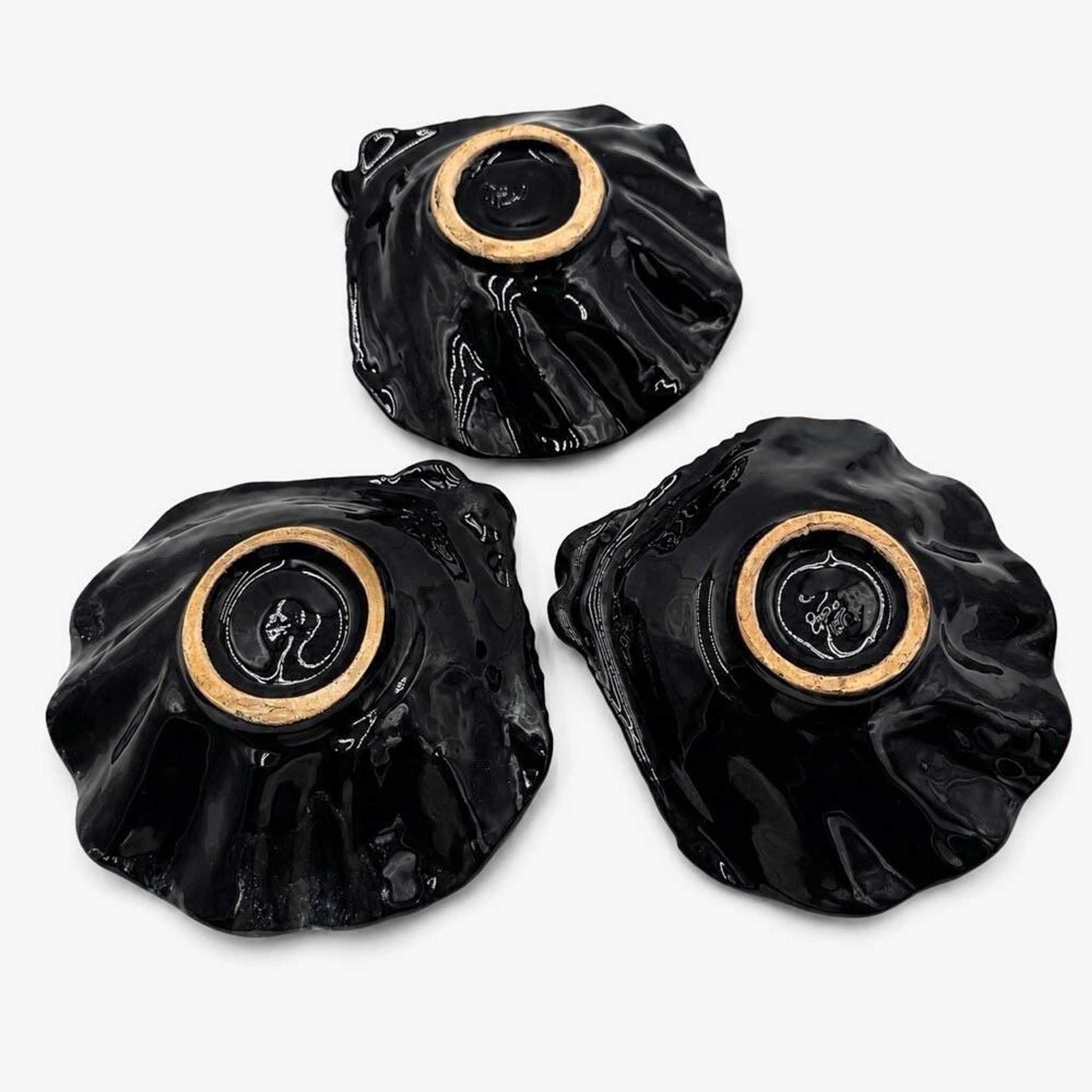 Trio de coupelles coquillages en céramique années 1950/60