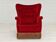 1960s, danish high back vintage armchair in cherry-red velour