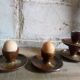 Four pyrite stoneware shells