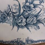 Oval ironstone platter, Clairefontaine, carnation decoration