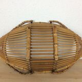 Vintage wicker and rattan fruit basket