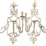 Gold wrought iron wall lights