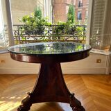 Empire mahogany marble pedestal table