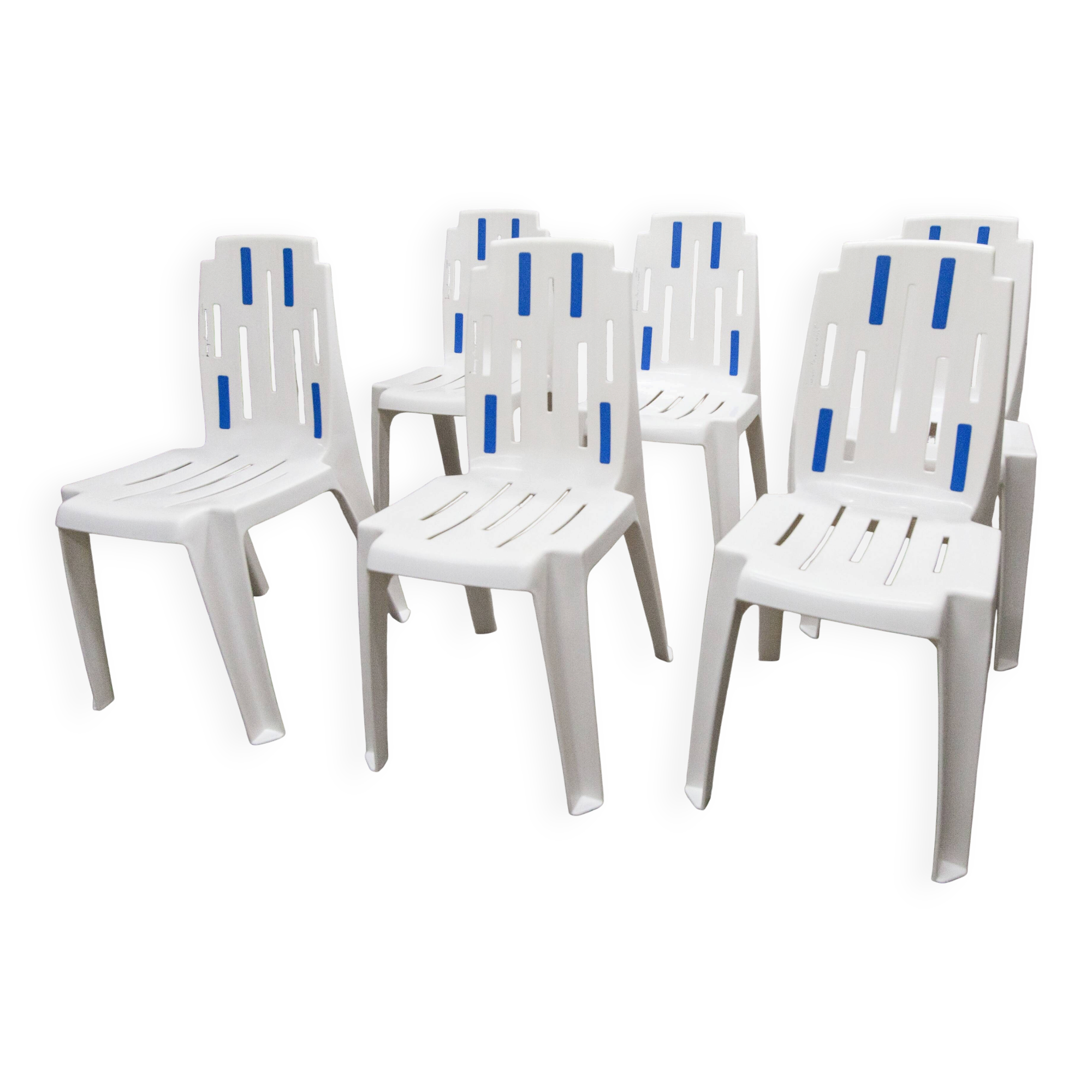 6 Mambo design chairs by Pierre Paulin, Henry Massonet line, by Stamp 1990.