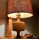 Vintage turned wood lamp – 70s chalet style