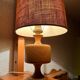 Vintage turned wood lamp – 70s chalet style
