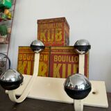 Wall coat rack with 2 vintage ball hooks
