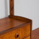 Teak 2-Bay Ergo Modular Wall Unit with double chest of drawers, a cabinet & 2 shelves by John Texmon