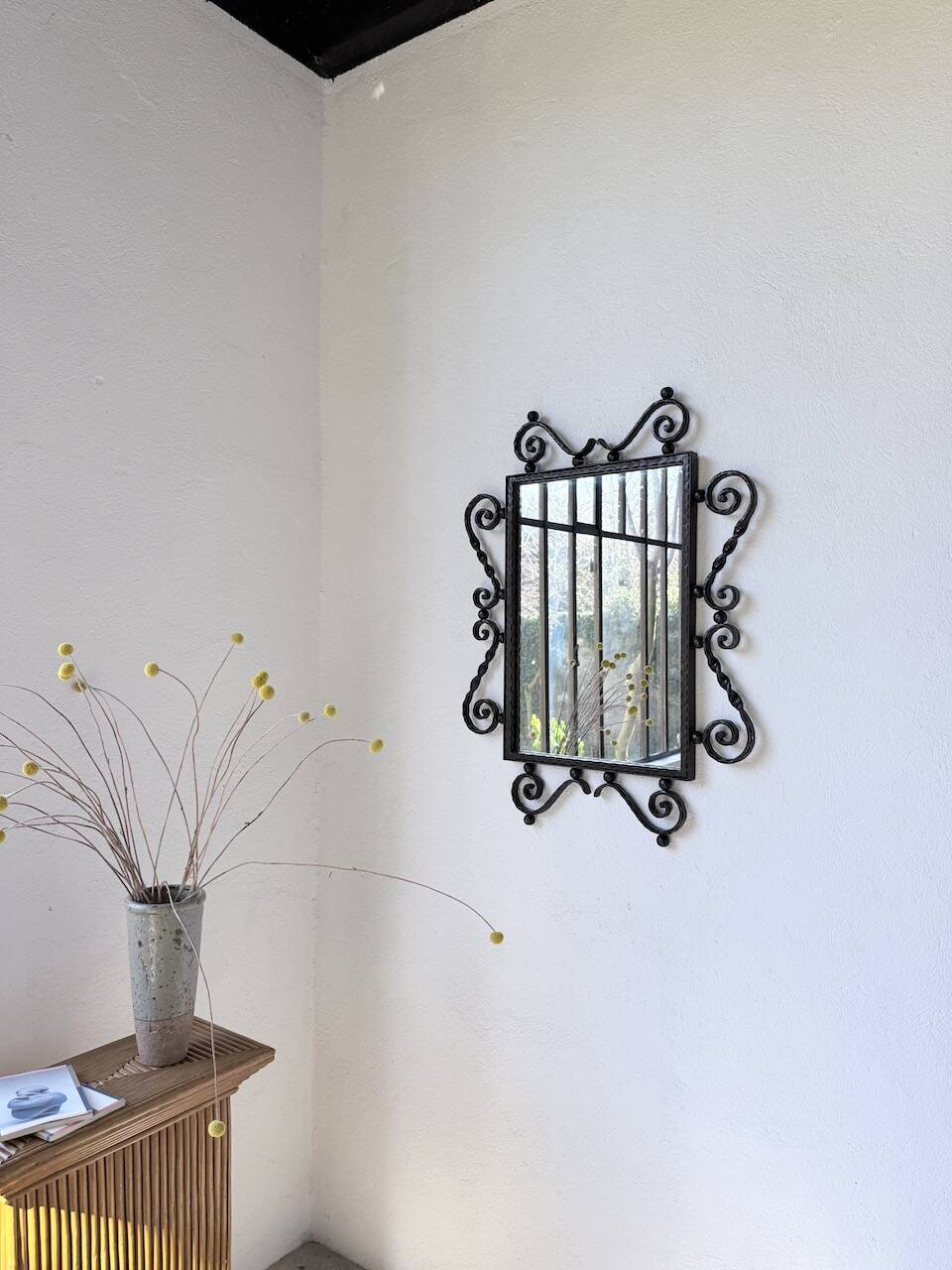Brutalist wrought iron mirror 1940