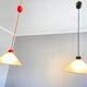 Ceiling lamps in opal glass Italian 1970s