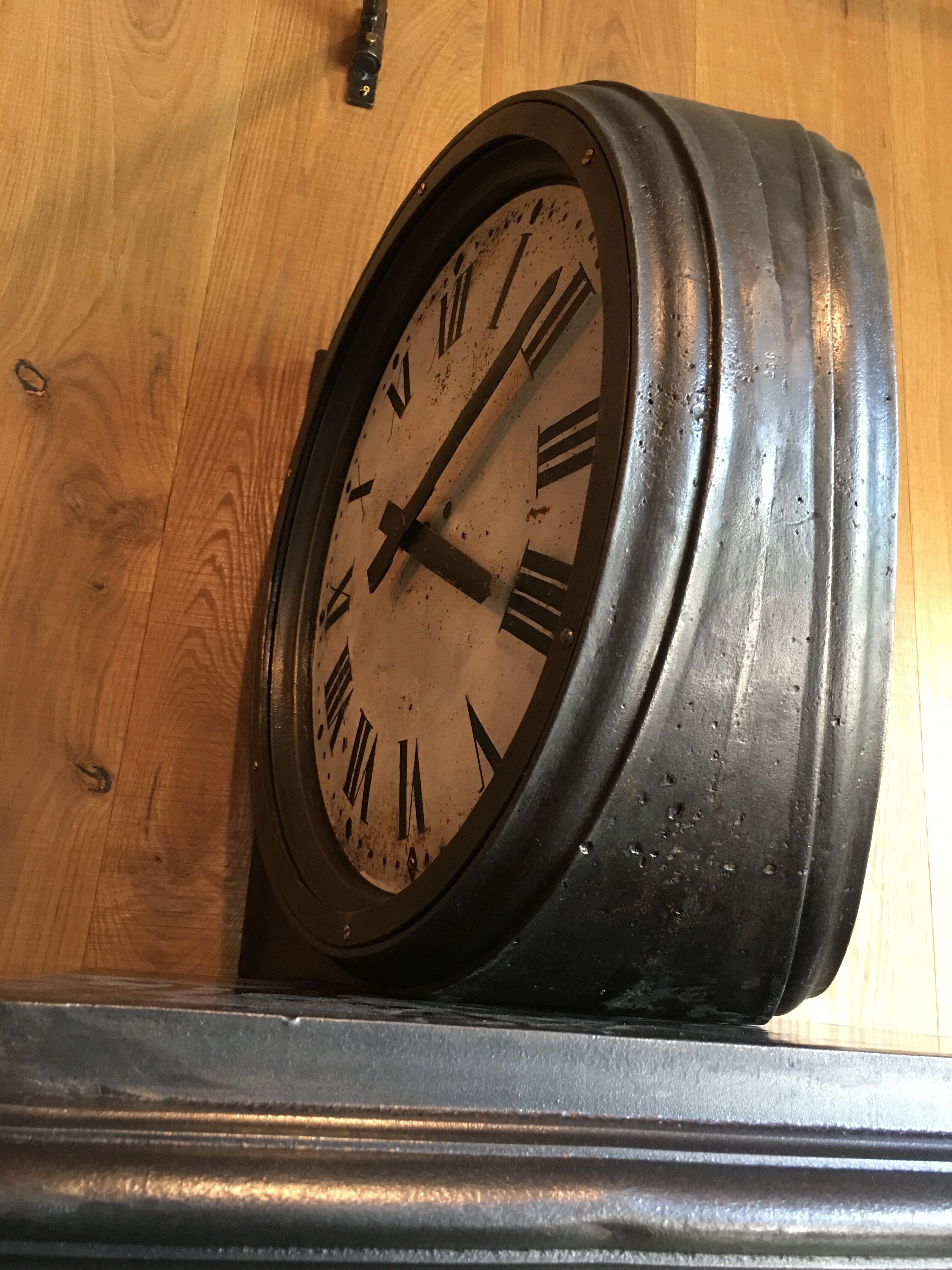 Old station clock Paul Garnier double shaped cast iron