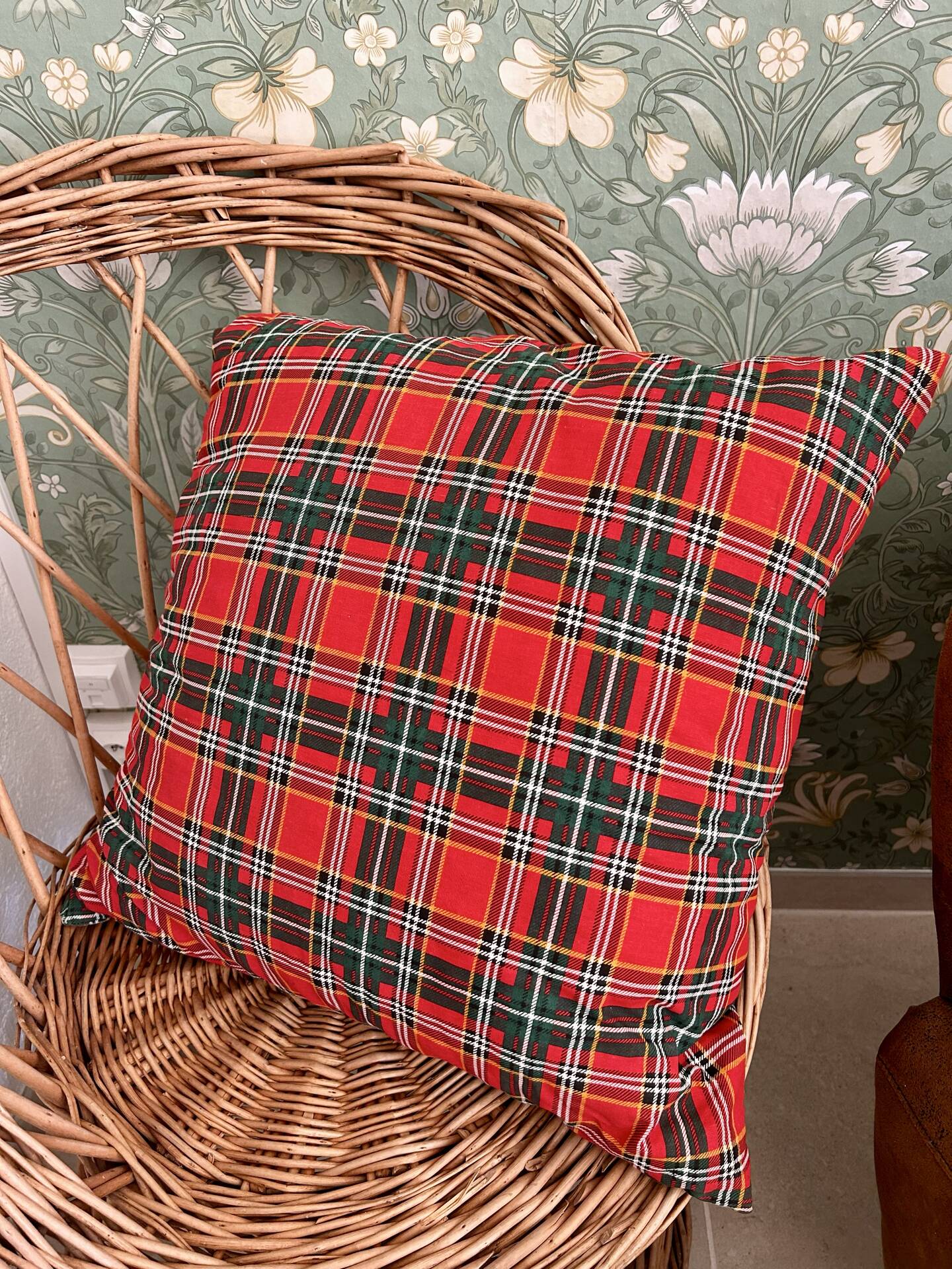 Large tartan cushion