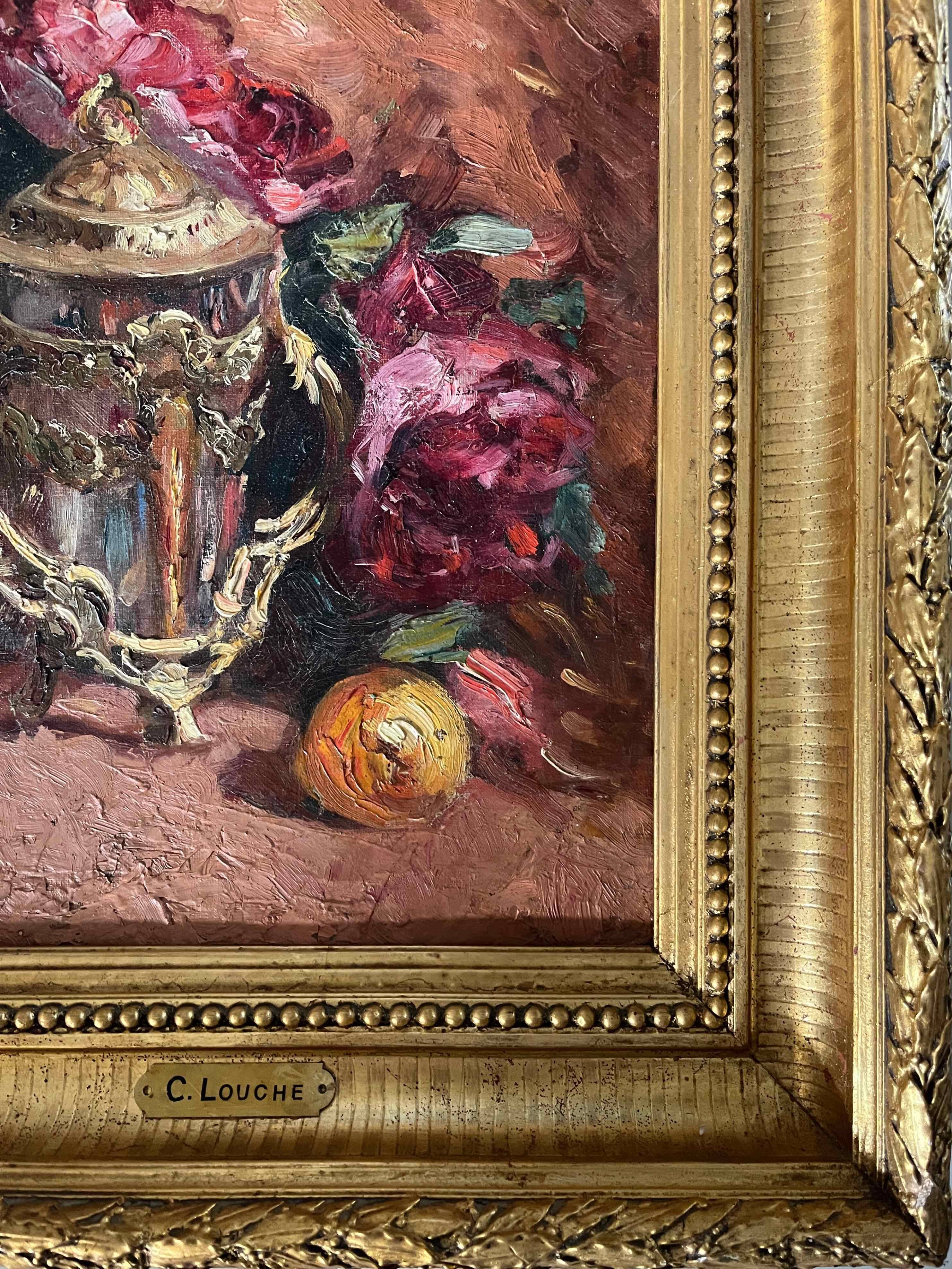 Painting hst/p attr. constant louche (1880-1965) "orientalist still life"