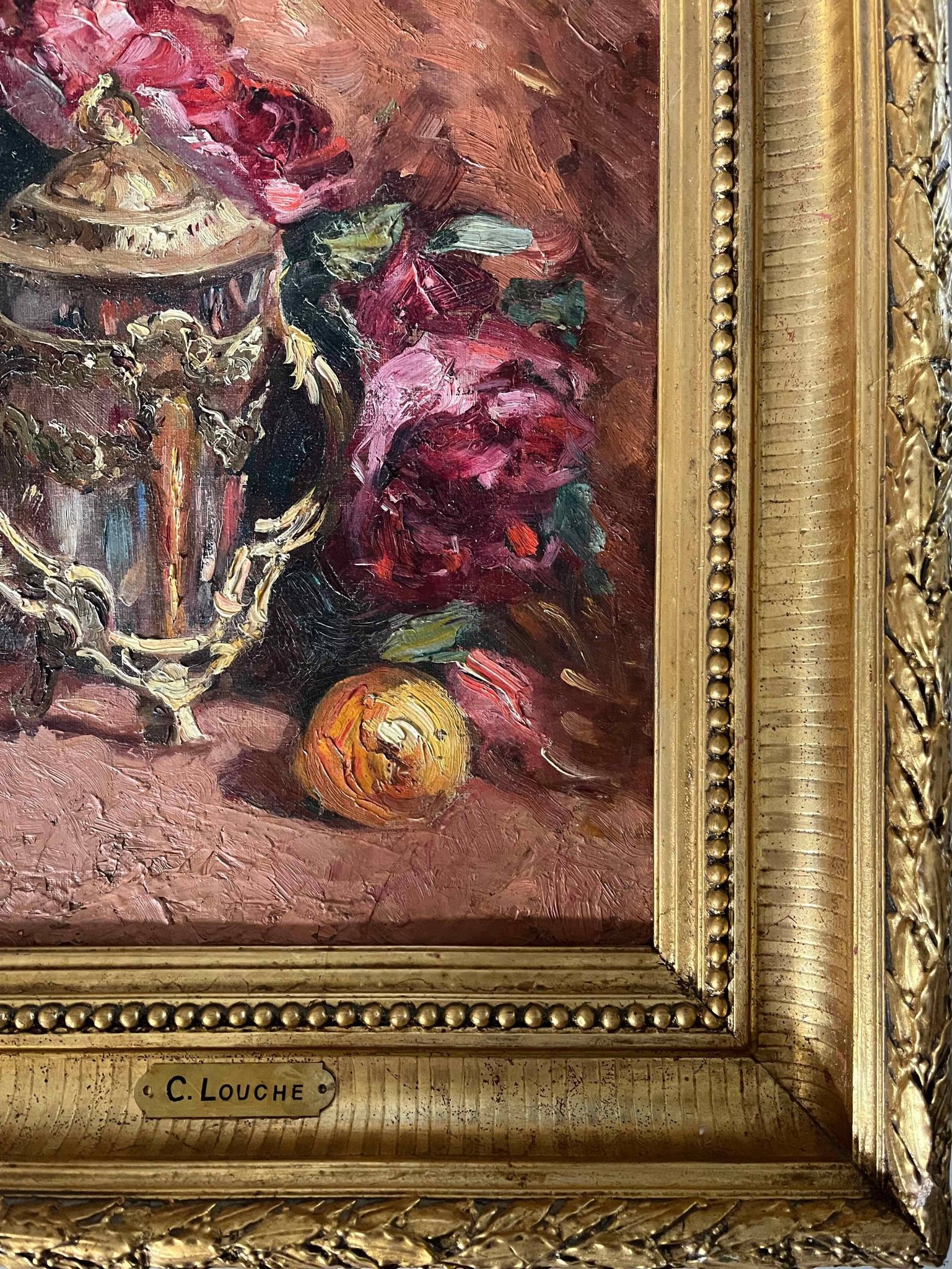 Painting hst/p attr. constant louche (1880-1965) "orientalist still life"