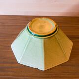 Beautiful emerald green salad bowl in Charolles faince