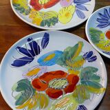 Hand-painted flower plates
