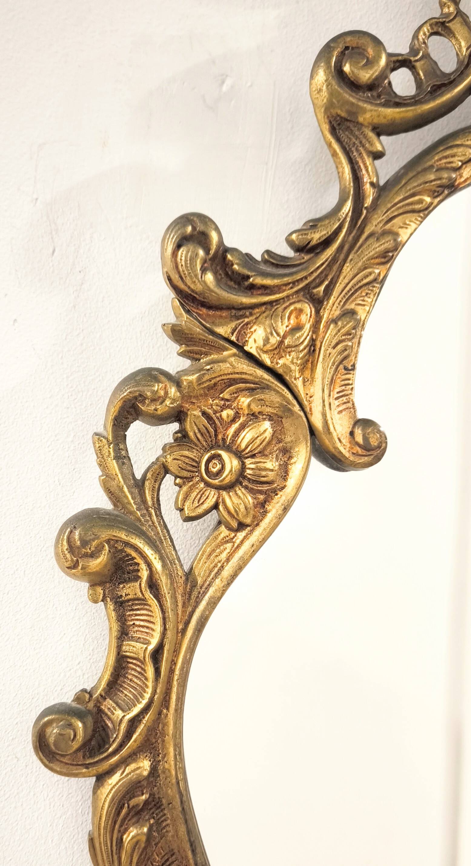 Miroir Cornucopia en bronze de style Louis XV