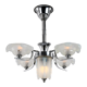 Lustre art déco en chrome et verre opalescent