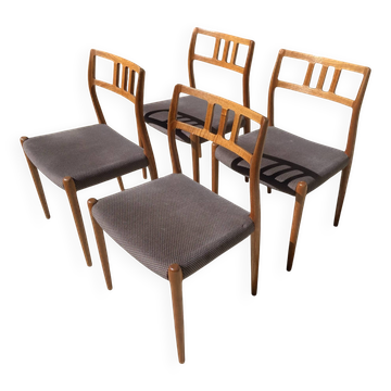 Set of 4 chairs Niels Otto Møller model 79 in teak – J.L. Møllers