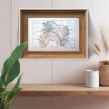 Map of the Marne, 1889. Authentic Vintage.