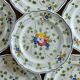 10 flat plates from the Longchamp "Nemours" collection, hand-painted.