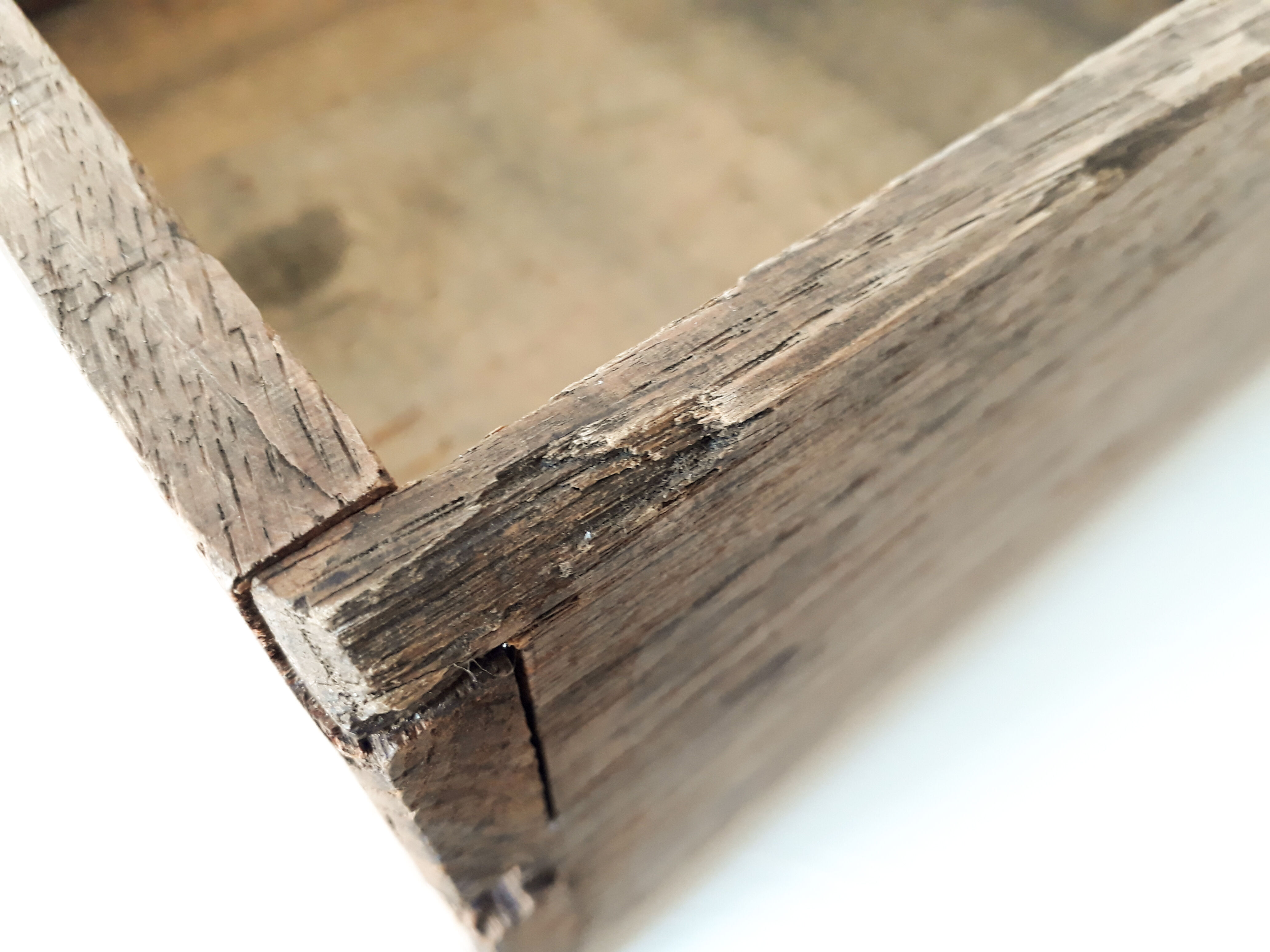 Old wooden workshop drawer