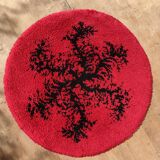 Round carpet vintage 70s wool