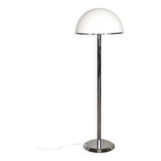 Rare Vintage Swedish Chrome & White Acrylic Floor Lamp NAFA type 504