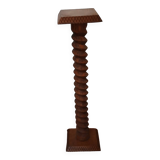 Vintage Column Stand - Carved Solid Wood - Art Deco Style