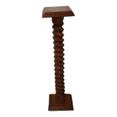 Vintage Column Stand - Carved Solid Wood - Art Deco Style