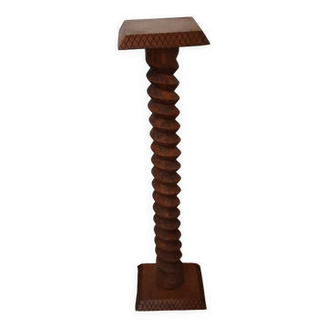 Vintage Column Stand - Carved Solid Wood - Art Deco Style