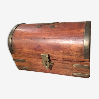 Teak and brass trunk box
