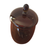 Thick glass jar smoked bronze with lid