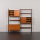 Scandinavian freestanding teak shelving unit by Ollie Borg for Asko Finland, Denmark, 1960s
