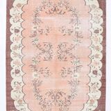5x8 Peah Pink & Brown Floral Pattern Vintage Rug, 166x258Cm