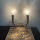 Pair of antique wall lamps in gilded metal - two lights - early XXth