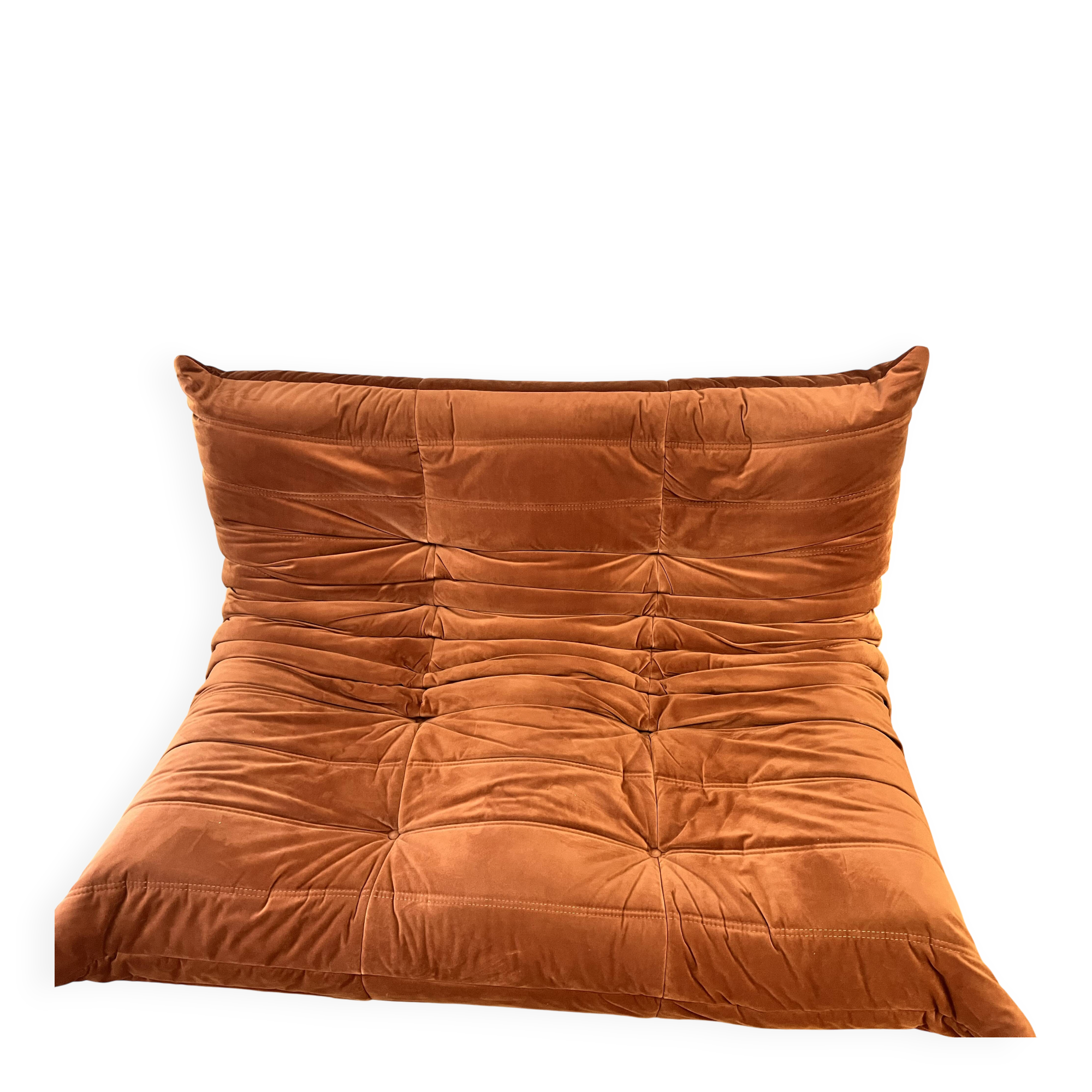 Togo two-seater sofa orange amber