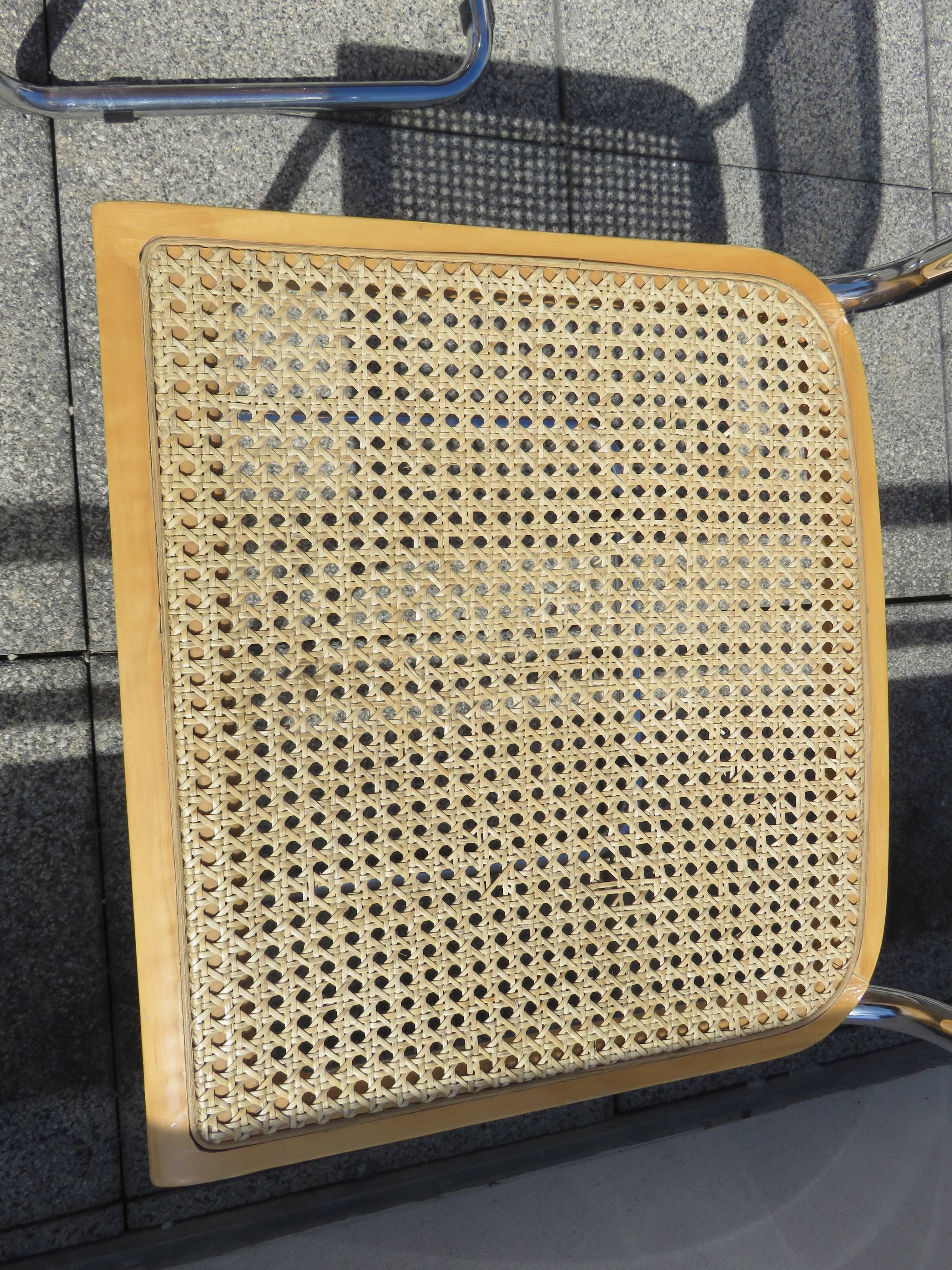 Lot de 4 chaises Marcel Breuer Cesca modèle b32