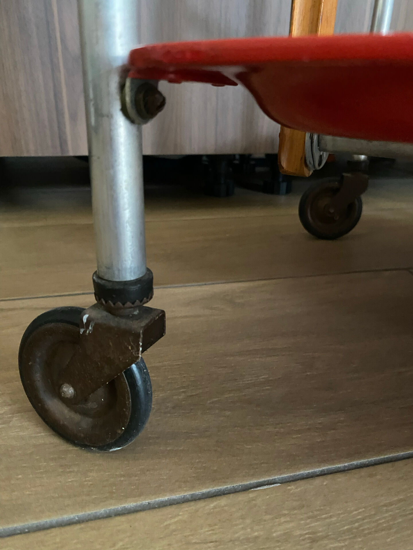 Service trolley rolling table Platex Textable red 70s Space Age