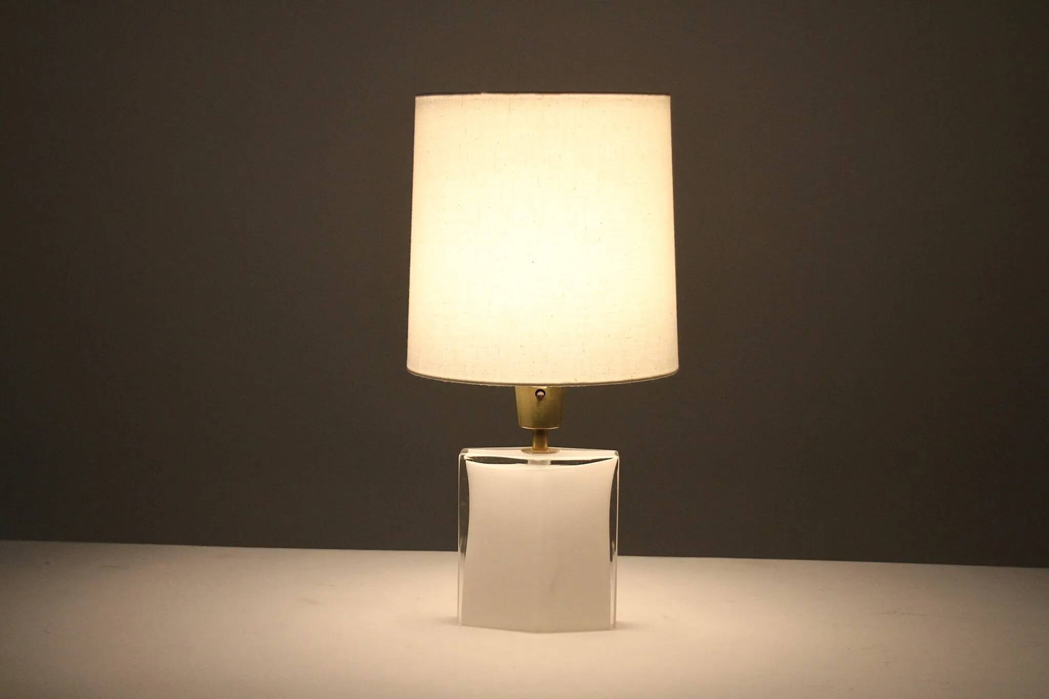 Opaline Glass Table Lamp – Flygsfors, Sweden — Late 1960s / Early 1970s