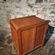 Vintage French oak office rolling cabinet with tambour door, 1950s.