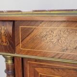 Buffet meuble d'appuie Napoléon iii en marqueterie florale et marbre 19ème