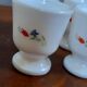 Coquetier glass arcopal france floral décor 70s - vintage