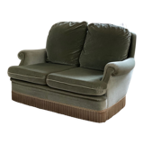 Sofa 2 places green velvet