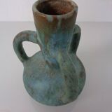 German studio ceramic handle vase by Lu & Gerd Grove, Lübeck, 1960s