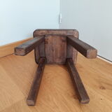 Rectangular solid wood farmhouse stool