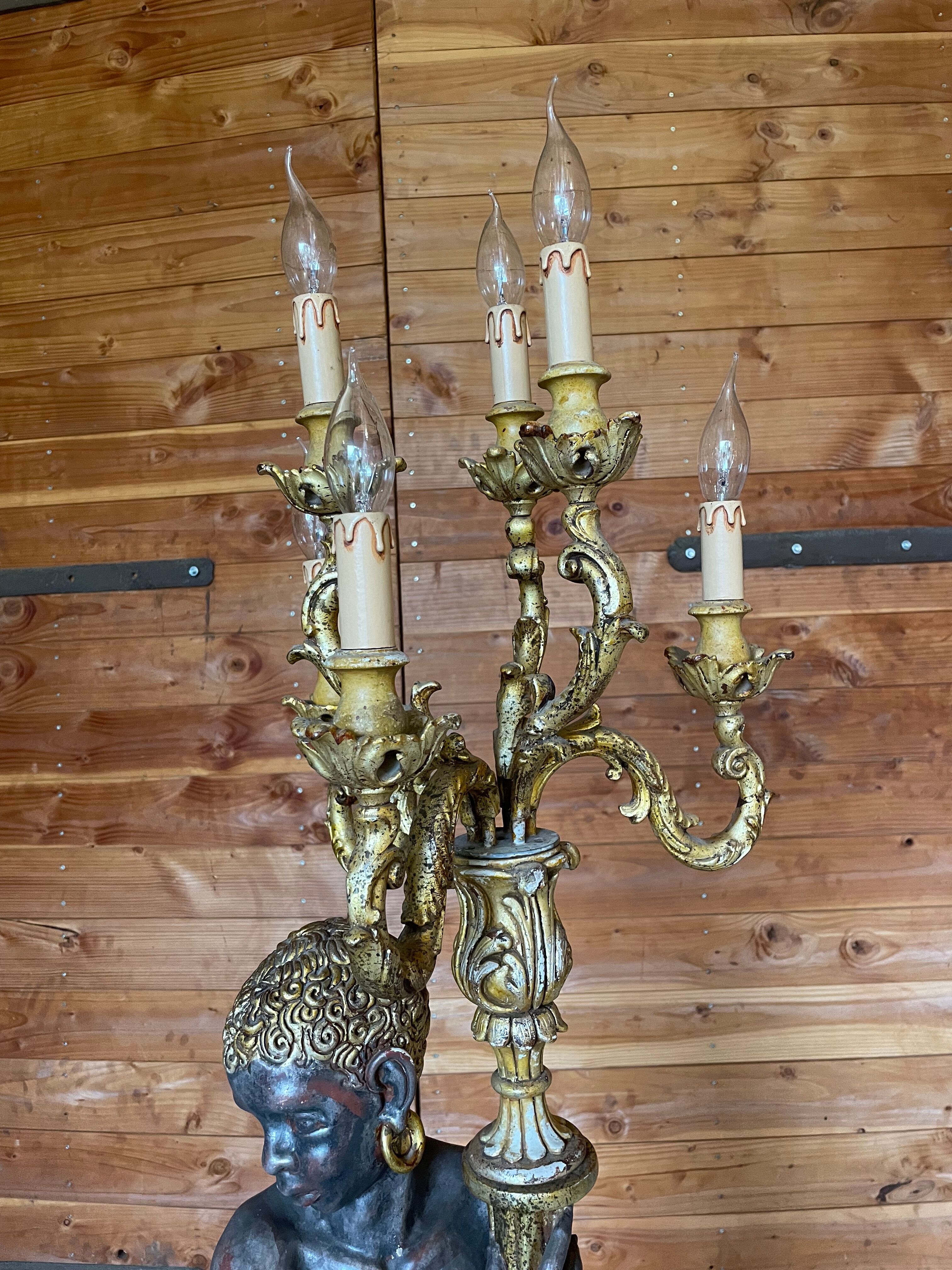 Nubian torch floor lamp