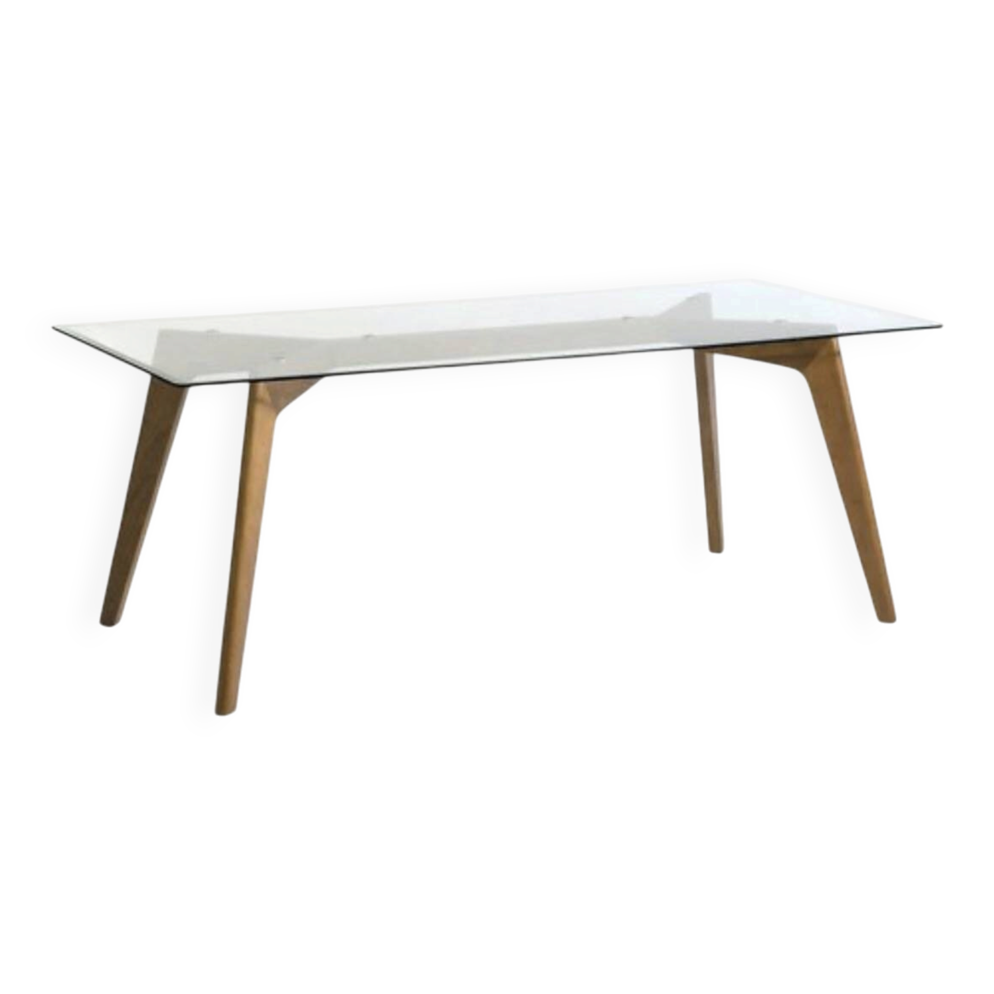 Table am/pm walnut and glass