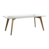 Table ampm noyer et verre